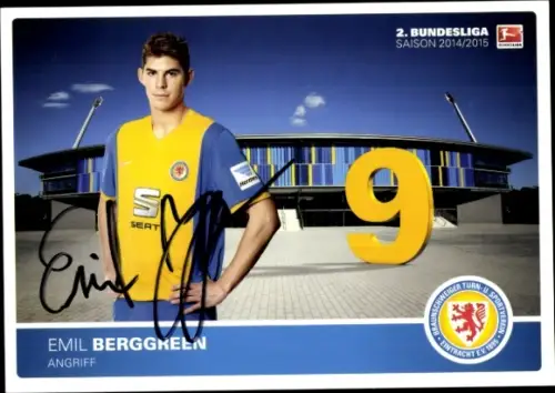 Autogrammkarte Fußballer Emil Berggreen, Eintracht Braunschweig, Autogramm