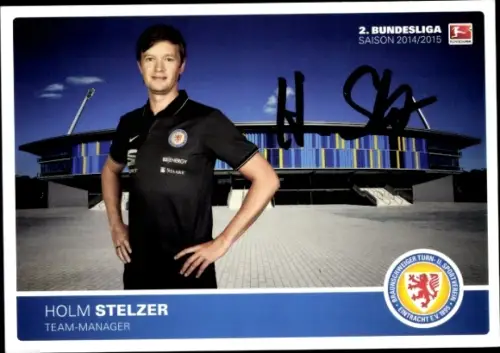 Autogrammkarte Teammanager Holm Stelzer, Eintracht Braunschweig, Autogramm