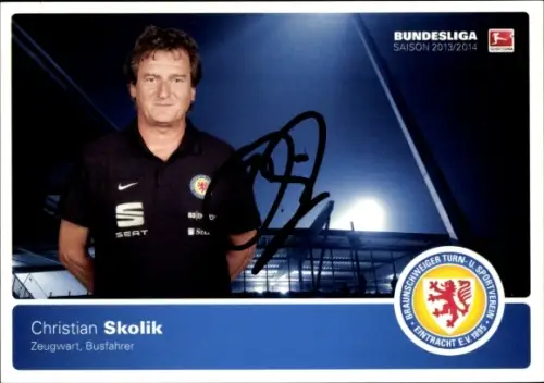Autogrammkarte Zeugwart und Busfahrer Christian Skolik, Eintracht Braunschweig, Autogramm