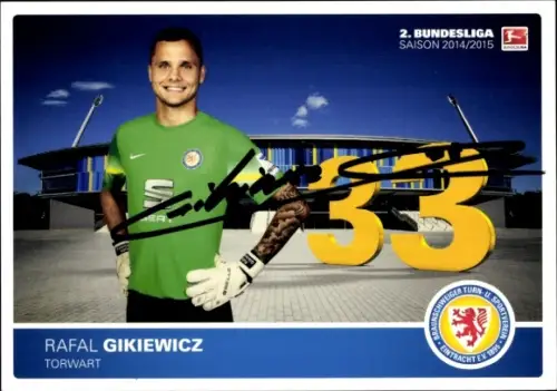 Autogrammkarte Fußballer Rafak Gikiewicz, Eintracht Braunschweig, Autogramm