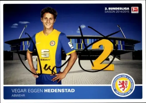 Autogrammkarte Fußballer Vegar Eggen Hedenstad, Eintracht Braunschweig, Autogramm
