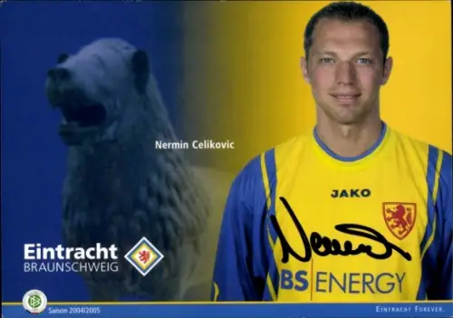 Autogrammkarte Fußballer Nermin Celikovic, Eintracht Braunschweig, Autogramm