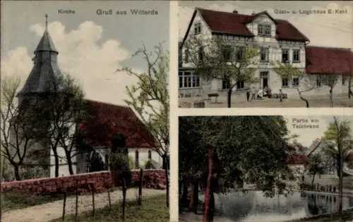 Ak Witterda in Thüringen, Kirche, Gasthaus Logirhaus