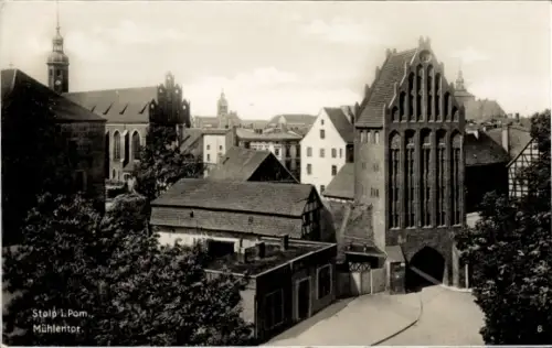 Ak Słupsk Stolp Pommern, Mühlentor