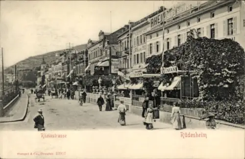 Ak Rüdesheim, Rheinstraße, Hotel Rheinstein, Vassmann