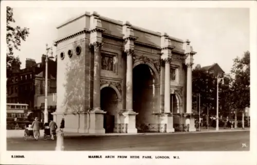 Ak Westminster London City, Marble Arch, Hyde Park,  , Schwarz-Weiß, 1930er Jahre