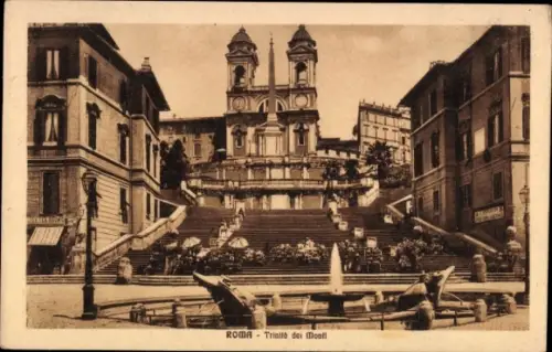 Ak Roma Rom Lazio, Trinità dei Monti, Treppe