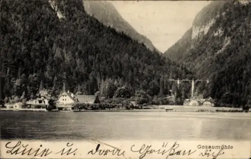 Ak Gosau in Oberösterreich, Gosaumühle, Wald, Berge