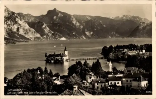 Ak Ort Orth Gmunden am Traunsee Oberösterreich, Schloss Ort,  Schloss Orth, Schlafende Griechin, 