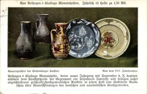 Ak Bauerngeschirr der Siebenbürger Sachsen, 19. Jahrundert