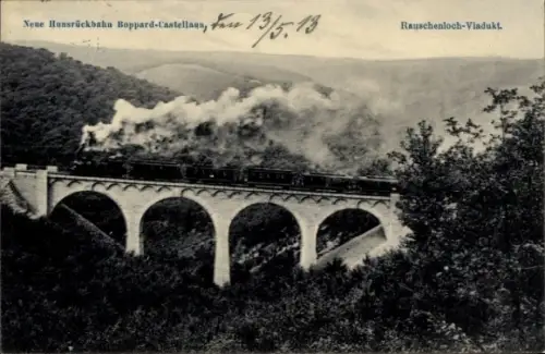 Ak Neue Hunsrückbahn Boppard Castellaun, Rauschenloch Viadukt