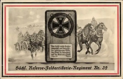 Ak Sächsisches Reserve Feldartillerie Regiment Nr. 32, Eisernes Kreuz 1914