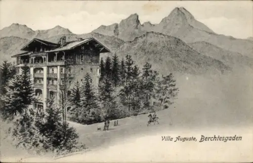 Künstler Ak Berchtesgaden in Oberbayern, Villa Auguste