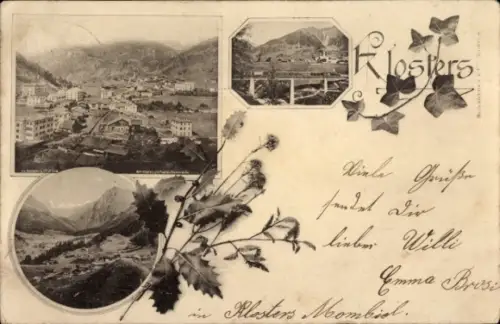 Ak Klosters Platz Kt. Graubünden Schweiz, Gesamtansicht