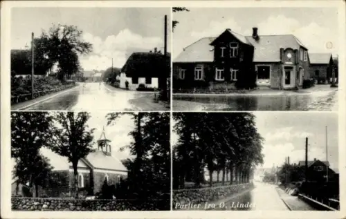 Ak Lindet Dänemark, Straßenpartie, Kirche, Gebäude