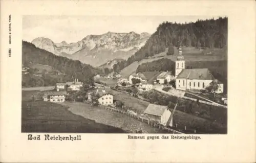 Ak Bad Reichenhall in Oberbayern, Ramsau gegen das Reitergebirge, Kirche