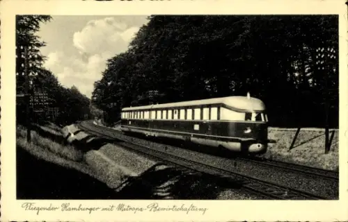 Ak Deutsche Eisenbahn, Schnelltriebwagen, Mitropa Bewirtschaftung, Fliegender Hamburger
