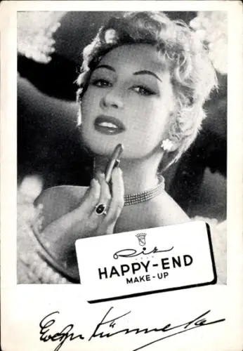 Ak Frau mit Lippenstift, Werbung Happy-End Make-up