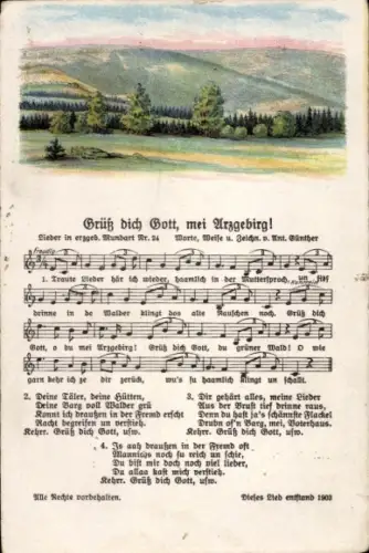 Lied Ak Günther, Anton, Erzgebirgische Mundart 24, Grüß dich Gott mei Arzgebirch, Keilberg