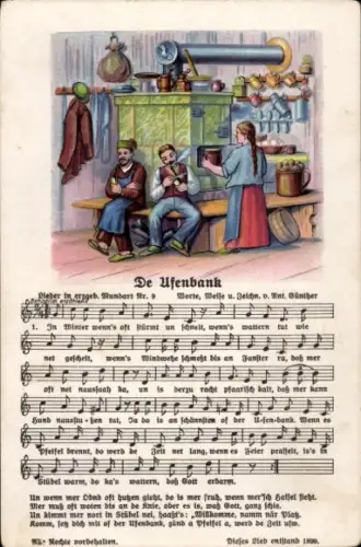 Lied Ak Günther, Anton, De Ufenbank, erzgebirgische Mundart Nr. 9