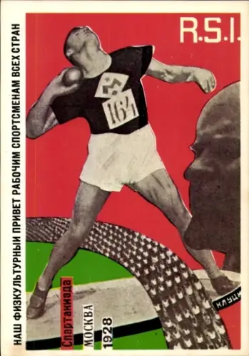 Ak Moskau 1928, Leichtathletik, Sportler, Kugelstoßen