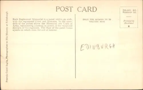 PC Edinburgh, Scotland, War Memorial