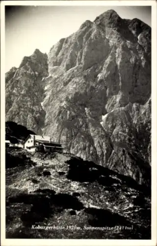 Ak Ehrwald in Tirol, Coburger Hütte, Sonnenspitze