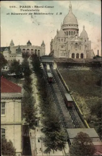 Ak Paris XVIII Montmartre, Sacré-Cœur de Montmartre, Funiculaire