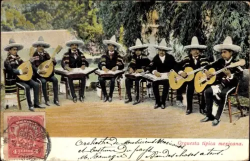 Ak Mexiko, Orquesta tipica mexicana, Mexikanisches Orchester