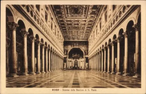 Ak Roma Rom Lazio, Basilica di S. Paolo, Innenansicht