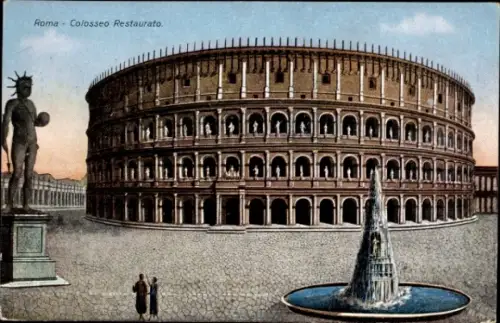 Ak Roma Rom Lazio, Colosseo Restaurato