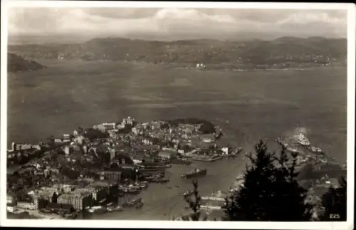 Ak Bergen Norwegen, Gesamtansicht