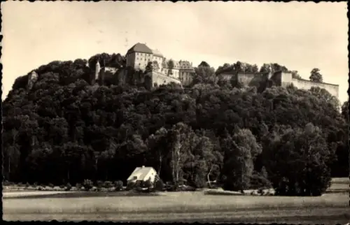 Ak Königstein an der Elbe Sächsische Schweiz, Festung  Sächsische Schweiz, Schwarz-Weiß-Foto