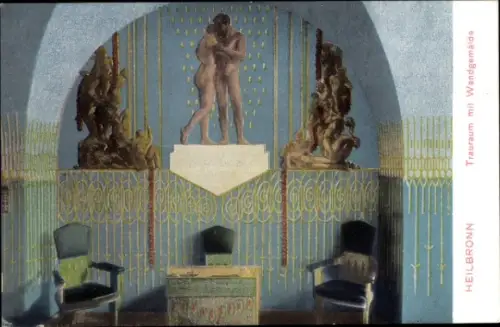 Ak Heilbronn am Neckar, Trauraum mit Wandgemälde