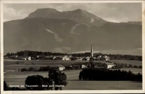 Ak Kammer Traunstein in Oberbayern, Kammer bei Traunstein, Blick zum Staufen, Berge, Kirche, länd