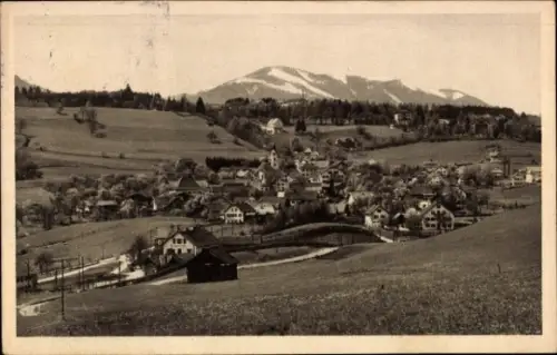 Ak Bad Kohlgrub im Kreis Garmisch Partenkirchen, Panorama der Ortschaft und Umgebung