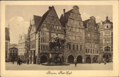 Ak Bremen,  Rats-Café, Denkmal