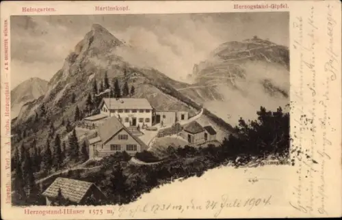 Ak Kochel am See in Oberbayern, Herzogstand, Berglandschaft, Herzogstand-Gipfel, Herzogstand-Häus