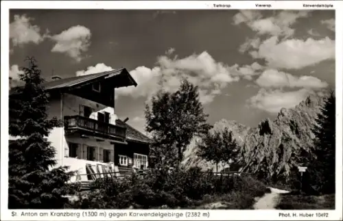 Ak Mittenwald in Oberbayern, Gasthof St. Anton am Kranzberg, Karwendelgebirge