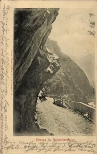 Ak Schnals Senales Südtirol, Bergstraße im Schnalserthal