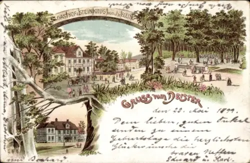 Litho Wennigsen am Deister, Gasthof zum Steinkrug