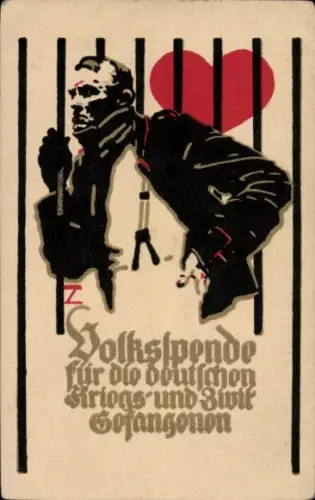 Künstler Ak Hohlwein, Ludwig, Volksspende für die deutschen Kriegs- und Zivil-Gefangenen 1916