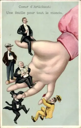 Litho Männer auf weiblicher Hand, Kitsch, Ich glaube dies wär sicherlich...