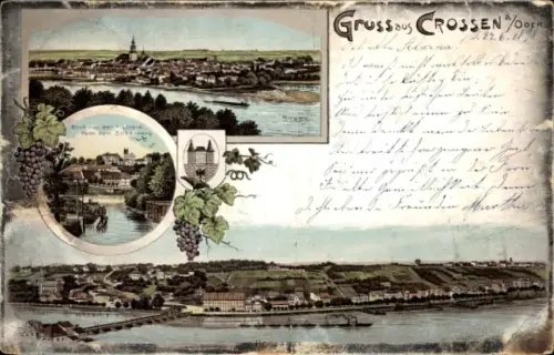 Wappen Litho Krosno Odrzańskie Crossen an der Oder Ostbrandenburg, Gesamtansicht