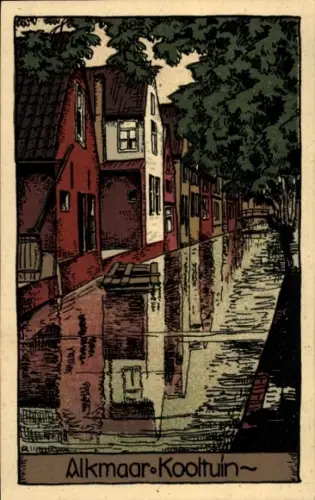 Steindruck Ak Alkmaar, Noord-Holland, Nederland, Kooltuin