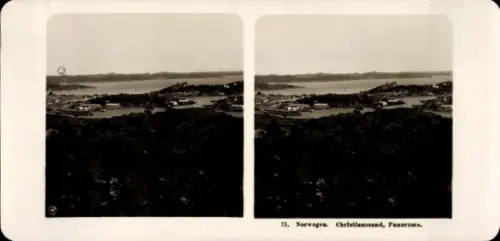 Stereo Foto Christianssand Kristiansand Norwegen, Gesamtansicht