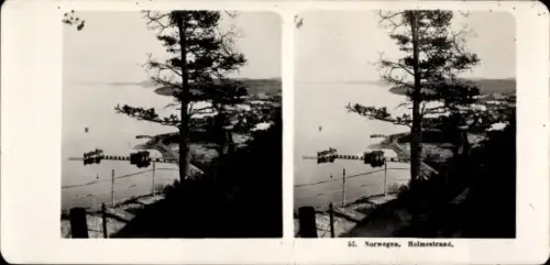 Stereo Foto Norwegen, Holmestrand, Gesamtansicht