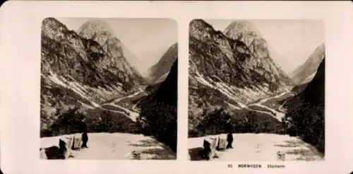 Stereo Foto Stahlheim Norwegen, Gesamtansicht