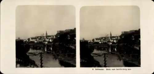 Stereo Foto Kłodzko Glatz Schlesien, Gesamtansicht, Schäferberg