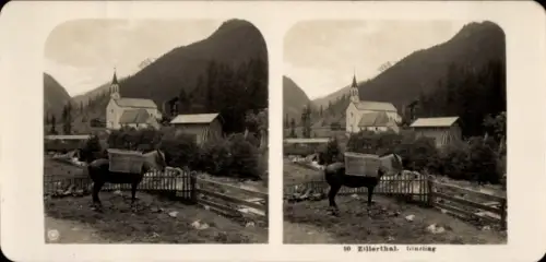 Stereo Foto Ginzling in Tirol, Gesamtansicht, Kirche